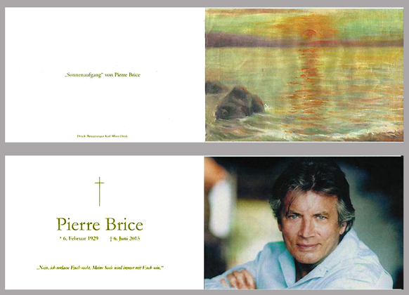 Sterbebild Pierre Brice von der Trauerfeier am 18.6.2015